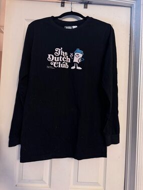 Dutch Bros Black Crewneck Tee with White Label